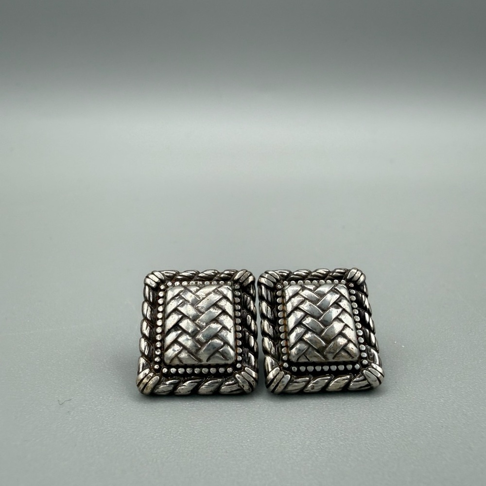 Brighton basket weave post back earrings